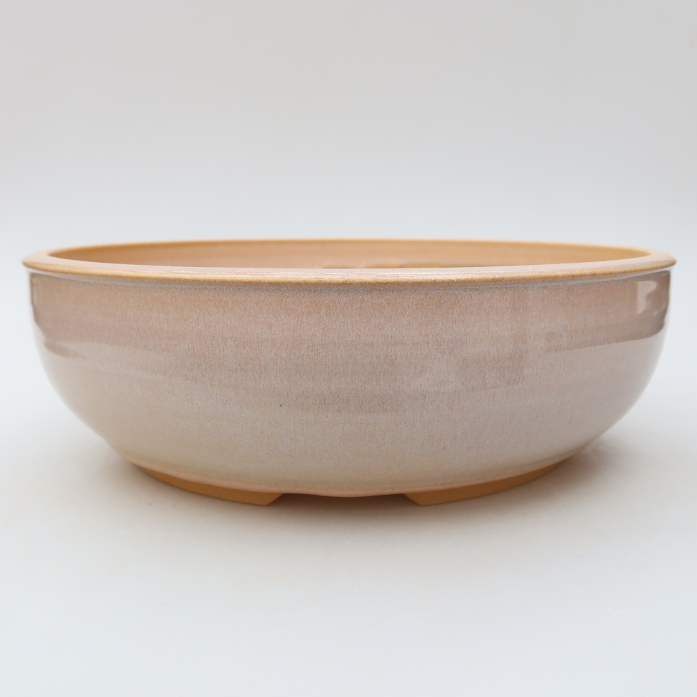 Keramische bonsaipot 26,5 x 26,5 x 8 cm, kleur: beige
