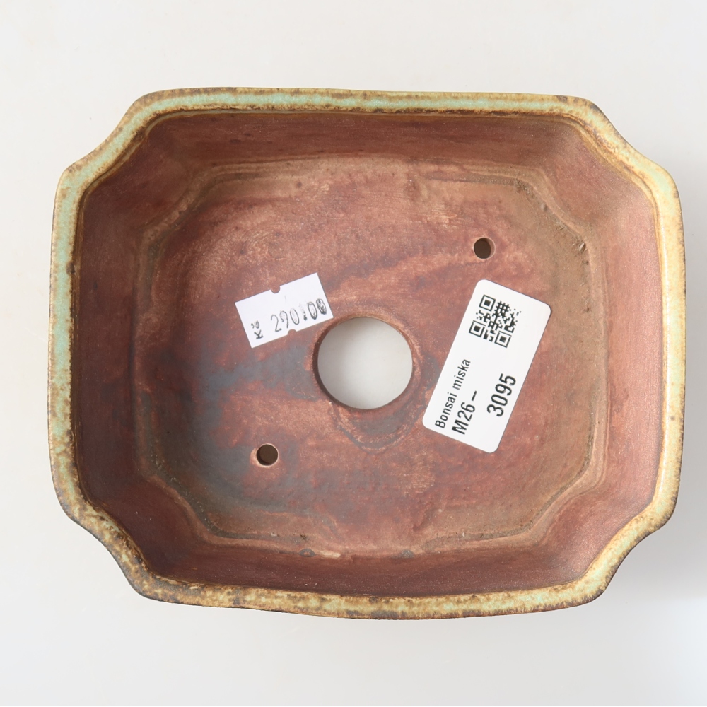 Keramische bonsaipot 14 x 11,5 x 4,5 cm, kleur: groen