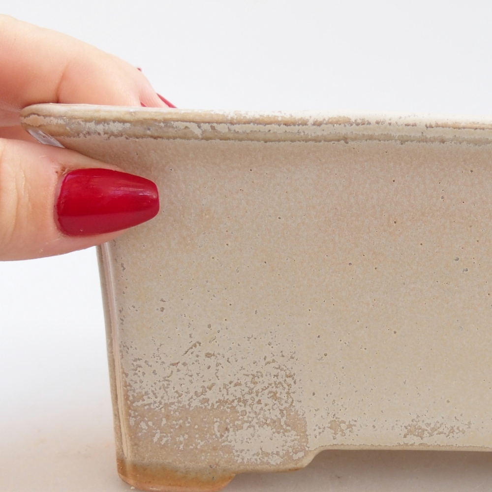 Bonsaischaal van keramiek 26 x 26 x 8 cm, kleur rood