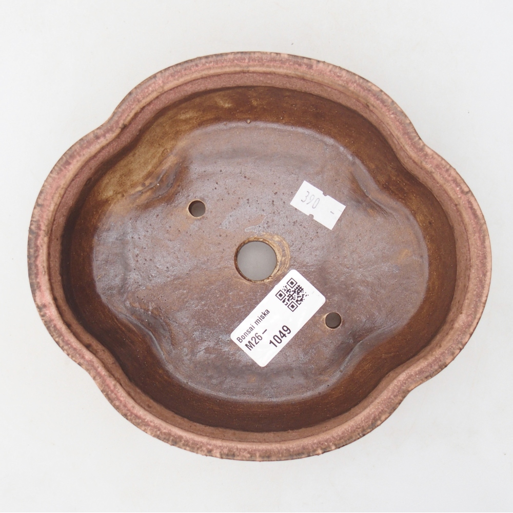 Bonsaischaal van keramiek 17 x 15,5 x 5,5 cm, roze
