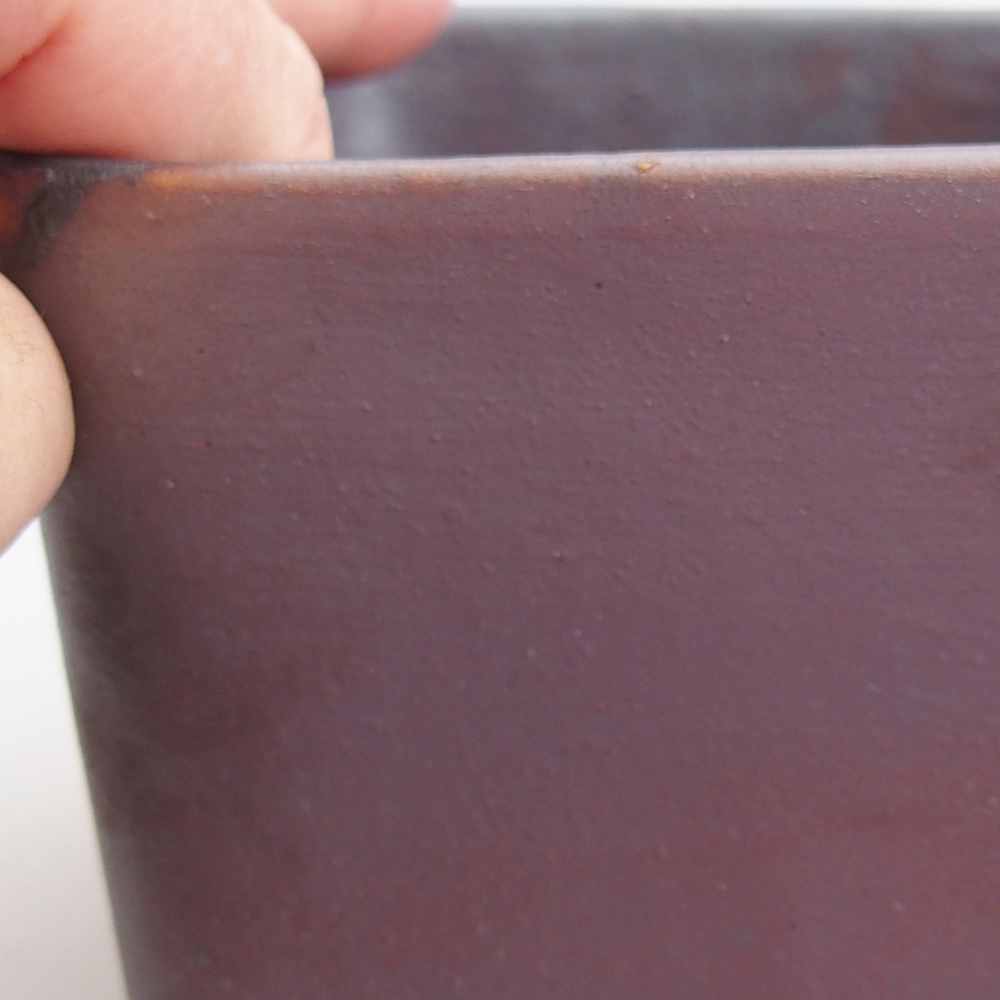 Bonsaischaal van keramiek 10 x 10 x 8 cm, metaalkleur