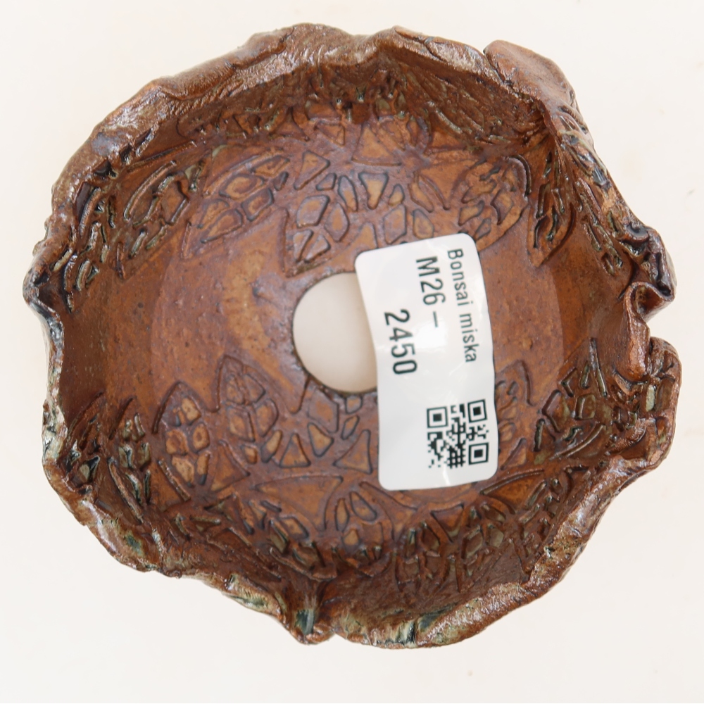 Keramische schaal  8,5 x 8,5 x 6 cm, kleur bruingroen