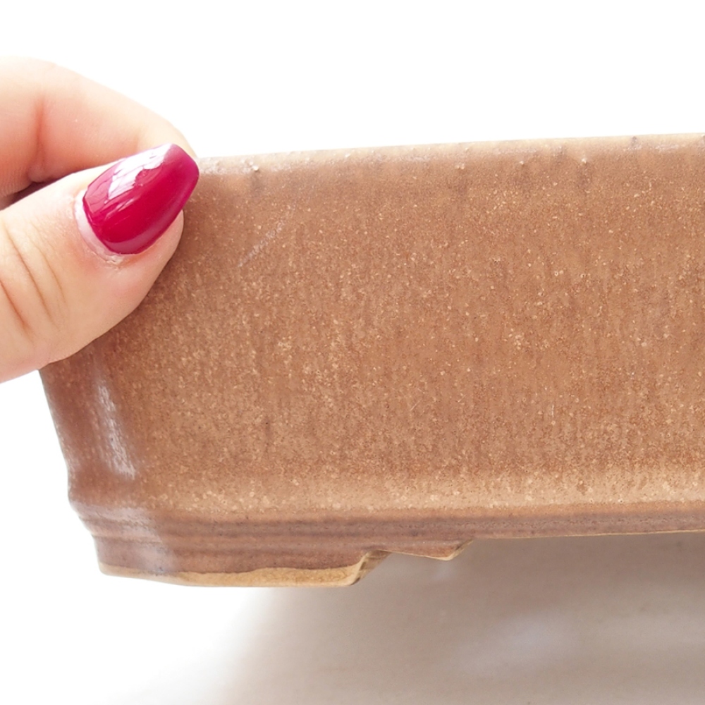 Bonsaischaal van keramiek 21 x 18 x 6 cm, roze