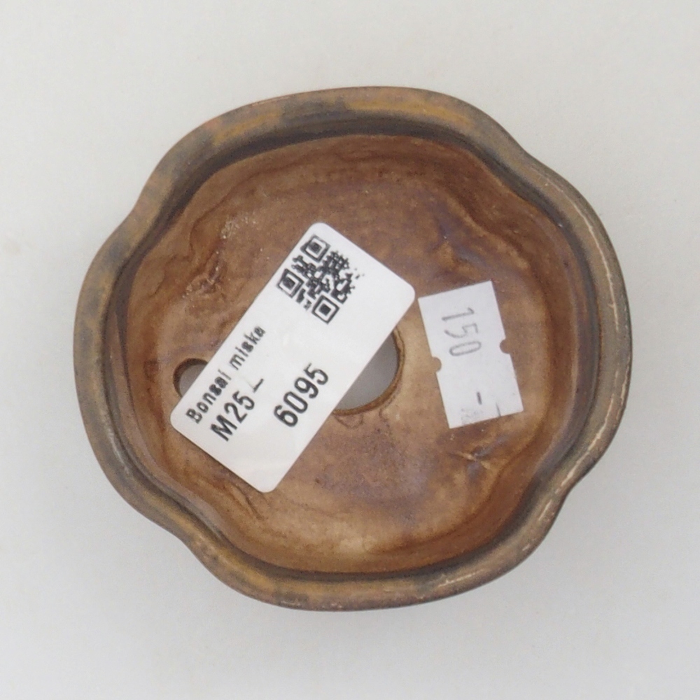 Bonsaischaal van keramiek 10 x 8,5 x 4 cm, bruin