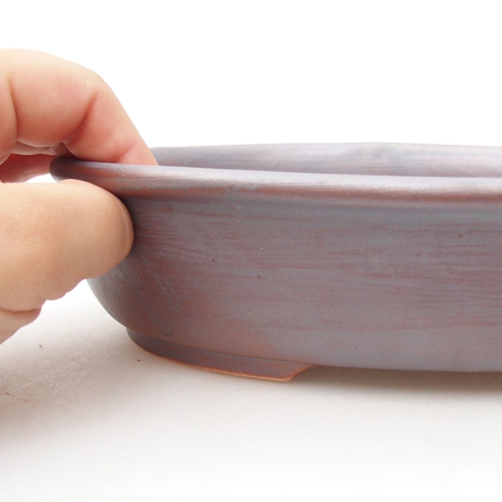 Bonsaischaal van keramiek 22 x 17 x 5 cm, metaalkleur