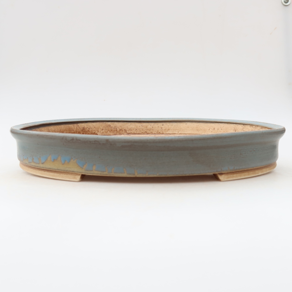 Keramische bonsaischaal 31 x 27 x 4,5 cm, kleur: blauw