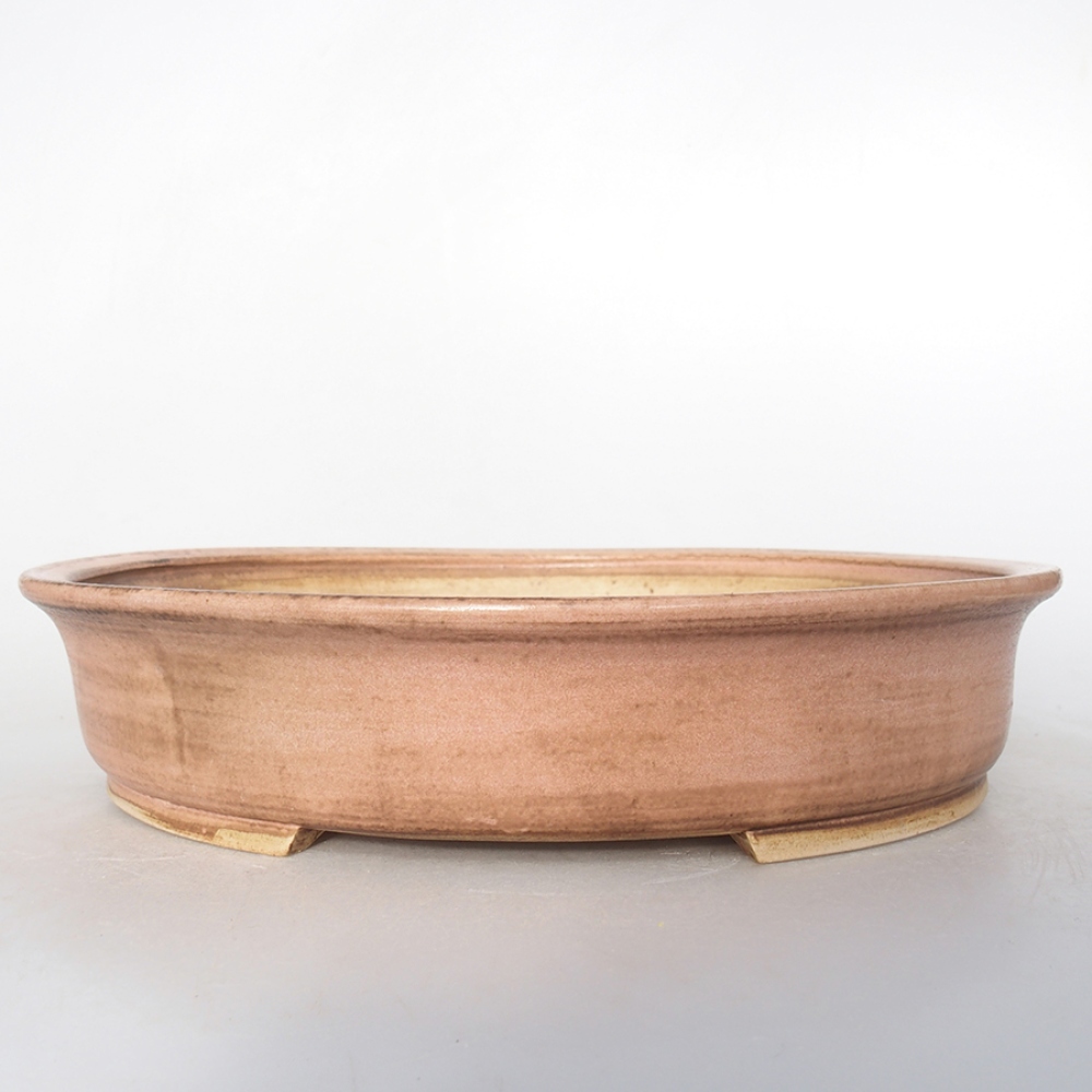 Bonsaischaal van keramiek 28 x 24 x 6 cm, roze