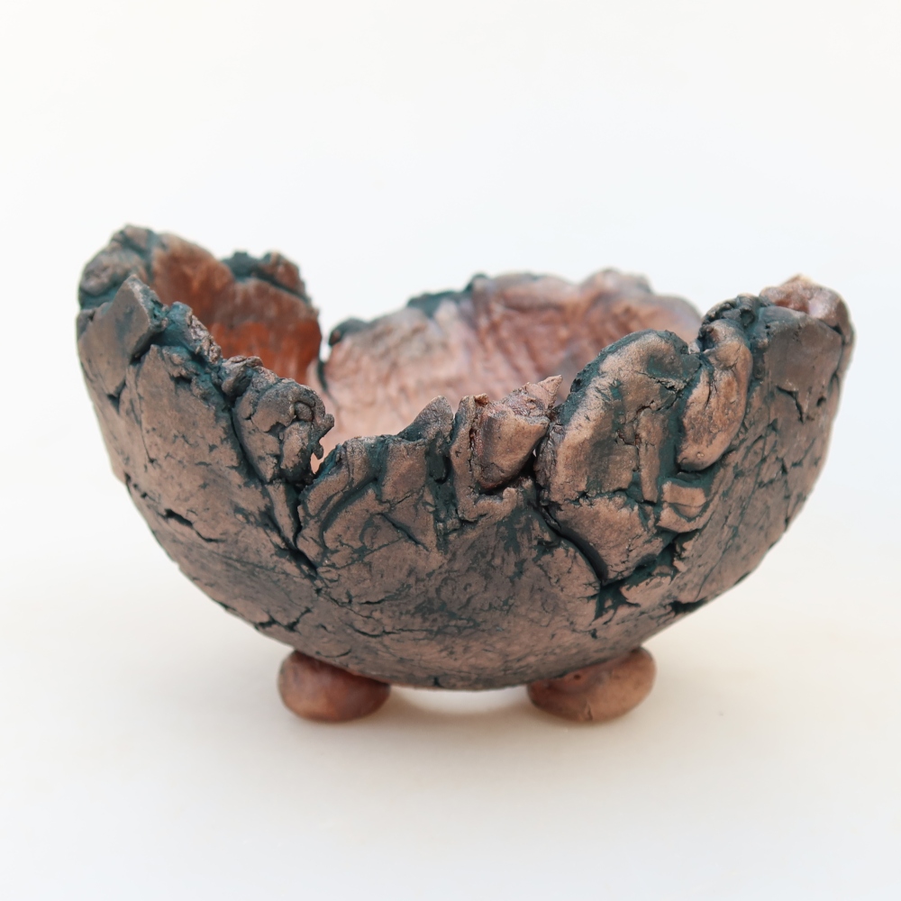 Keramische schaal  10,5 x 11 x 7 cm, kleur: groen