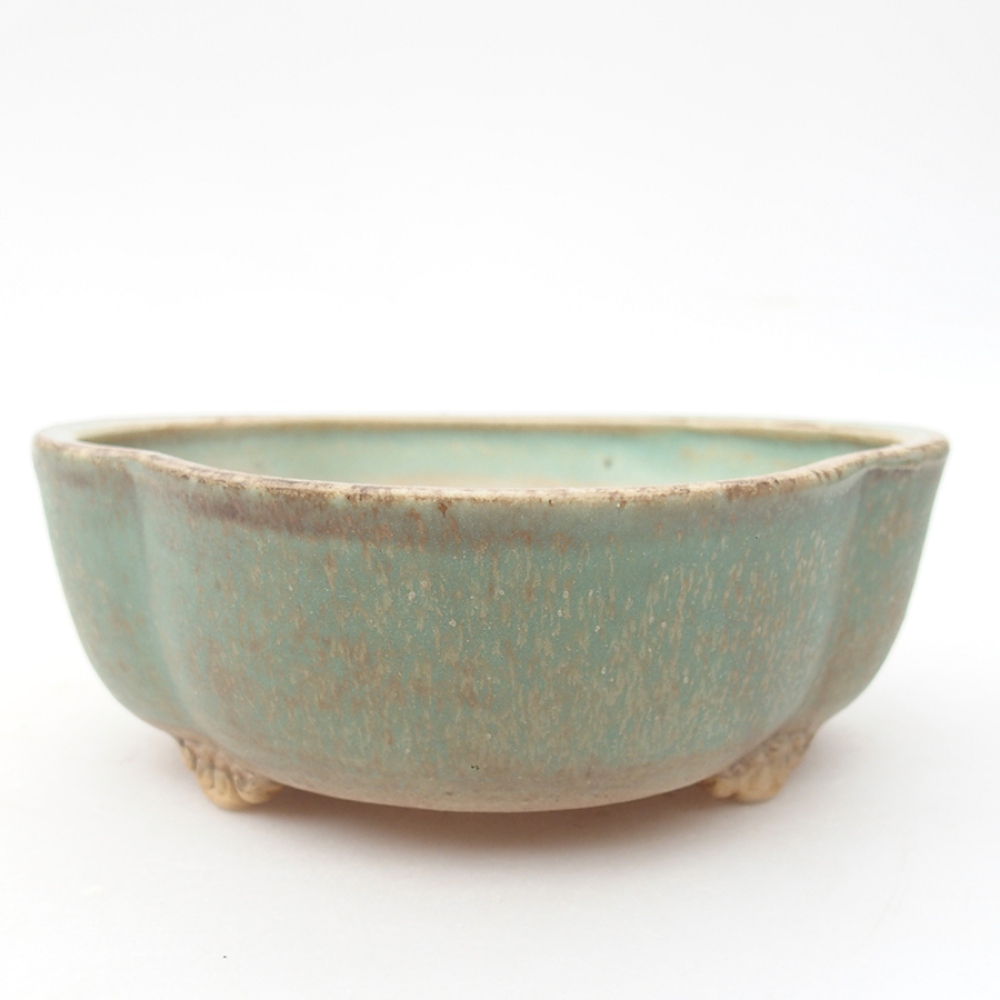 Bonsaischaal van keramiek 13,5 x 13 x 5 cm, groen