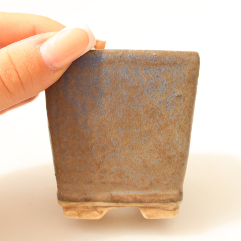 Keramische bonsaipot 6,5 x 6,5 x 7 cm, kleur: blauw