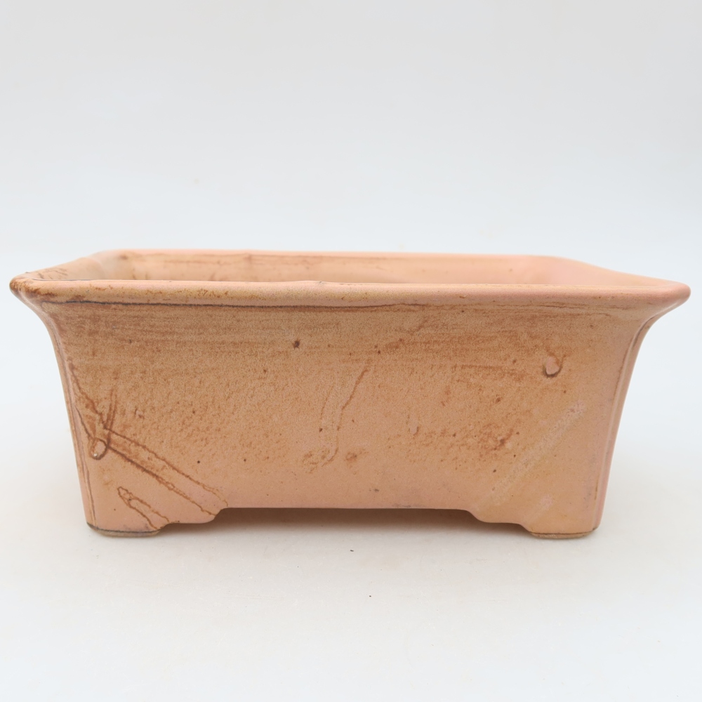 Keramische bonsaischaal 18 x 13,5 x 7,5 cm, kleur: roze