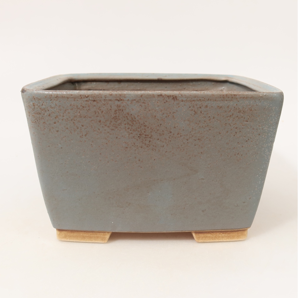Bonsaischaal van keramiek 16 x 16 x 10 cm, kleur blauw