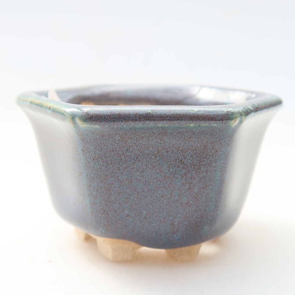 Keramische bonsaischaal 5,5 x 5 x 3 cm, kleur grijs
