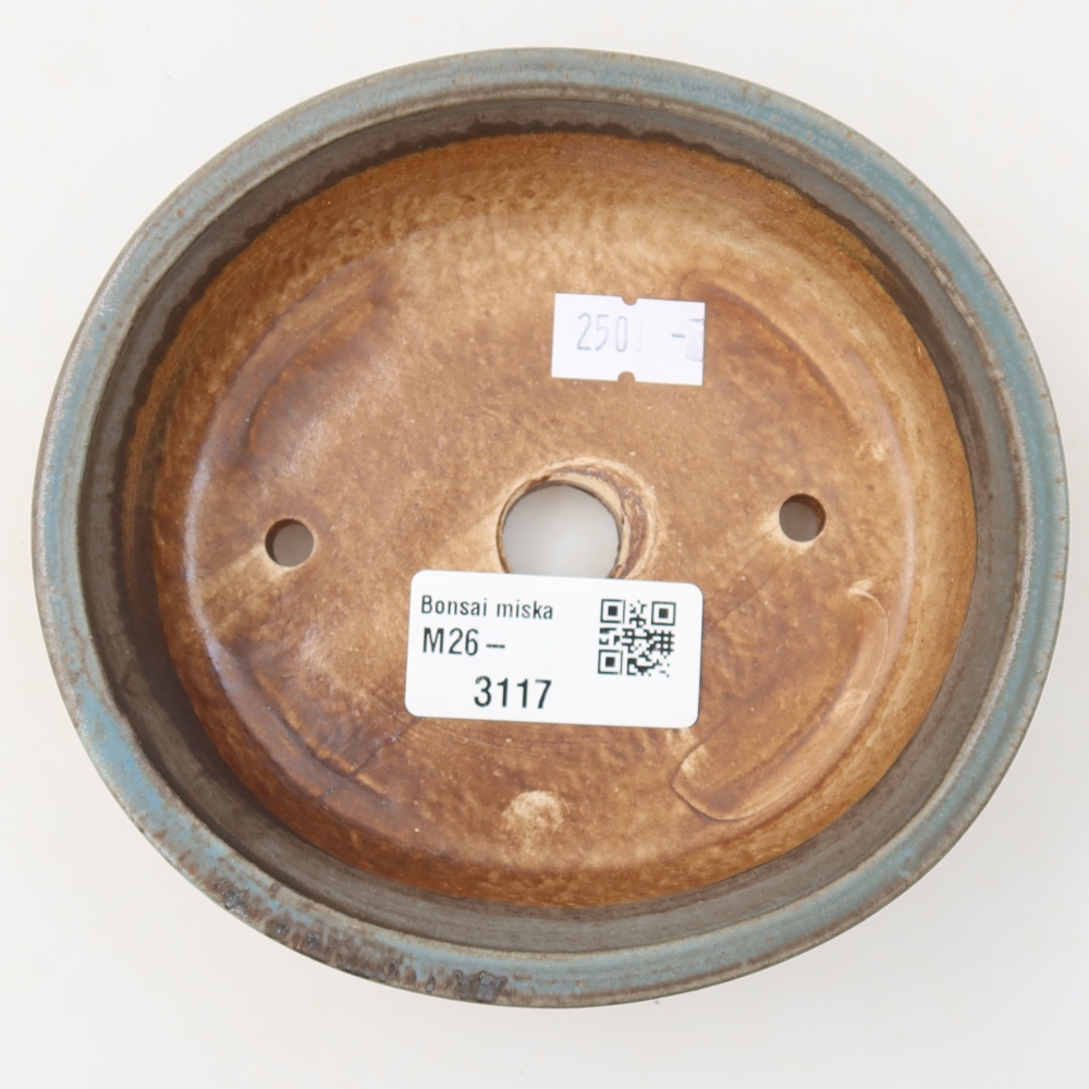 Keramische bonsaipot 12,5 x 11,5 x 3,5 cm, kleur: blauw