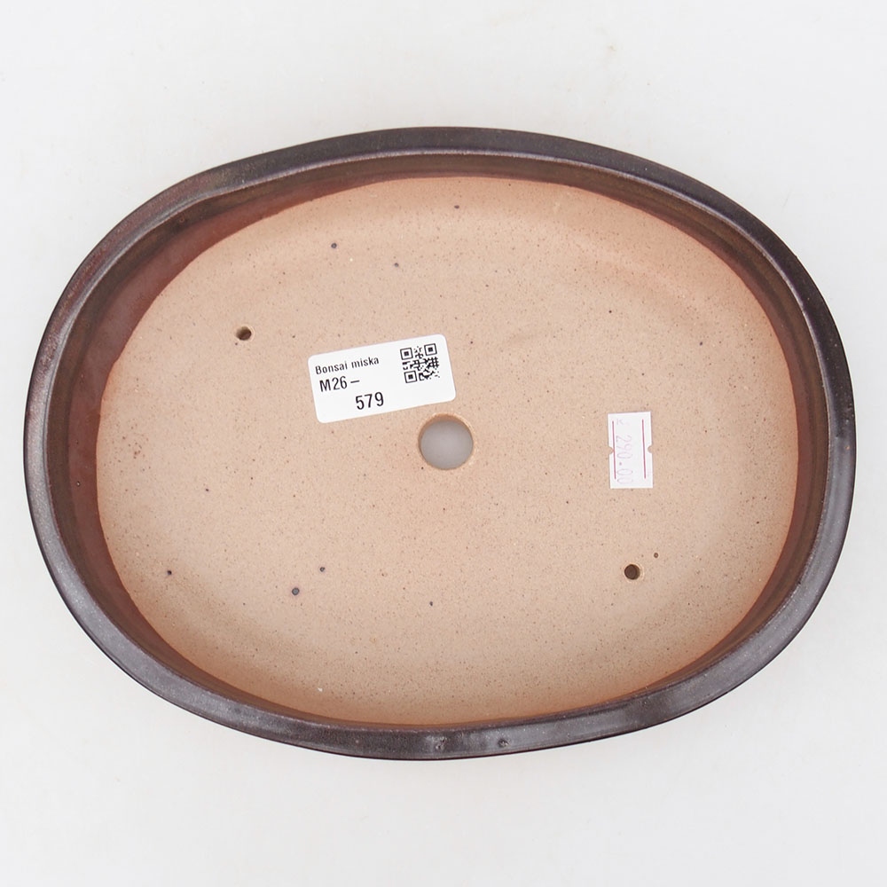 Bonsaischaal van keramiek 22 x 17 x 4 cm, bruin