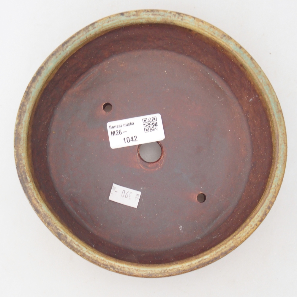 Bonsaischaal van keramiek 17,5 x 17,5 x 5 cm, groen