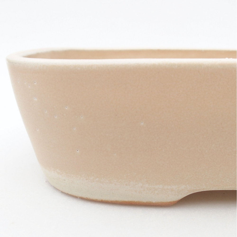 Bonsaischaal van keramiek 23 x 17,5 x 5,5 cm, kleur beige