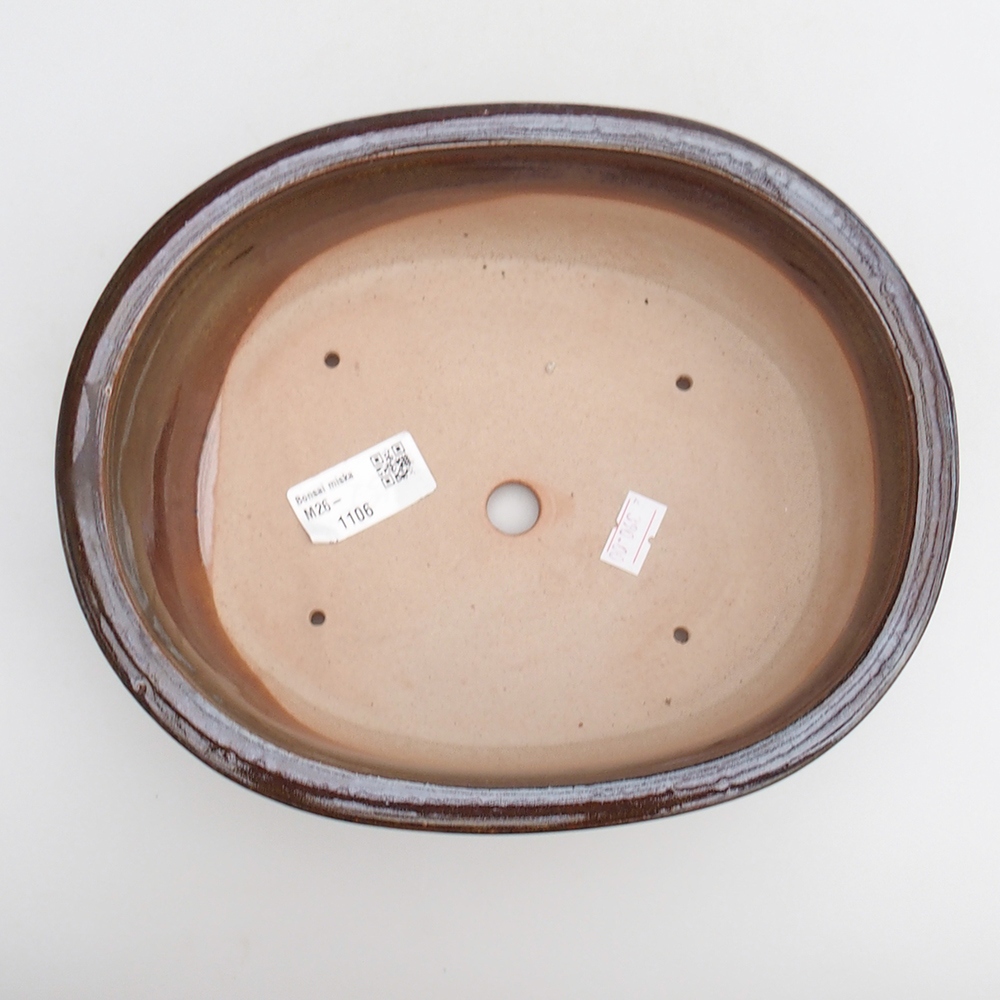 Bonsaischaal van keramiek 23 x 19 x 7 cm, bruin
