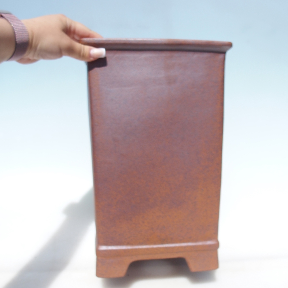 Schaal 21,5 x 21,5 x 32 cm bruin - UITSLUITEND PERSOONLIJK AFHALEN OF PALLETVERVOER