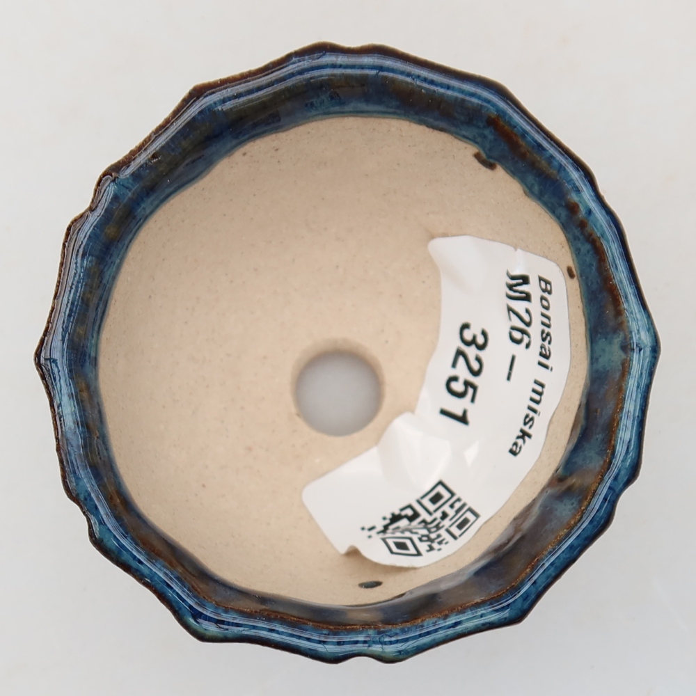 Keramische bonsaipot 5,5 x 5,5 x 3,5 cm, kleur: blauw