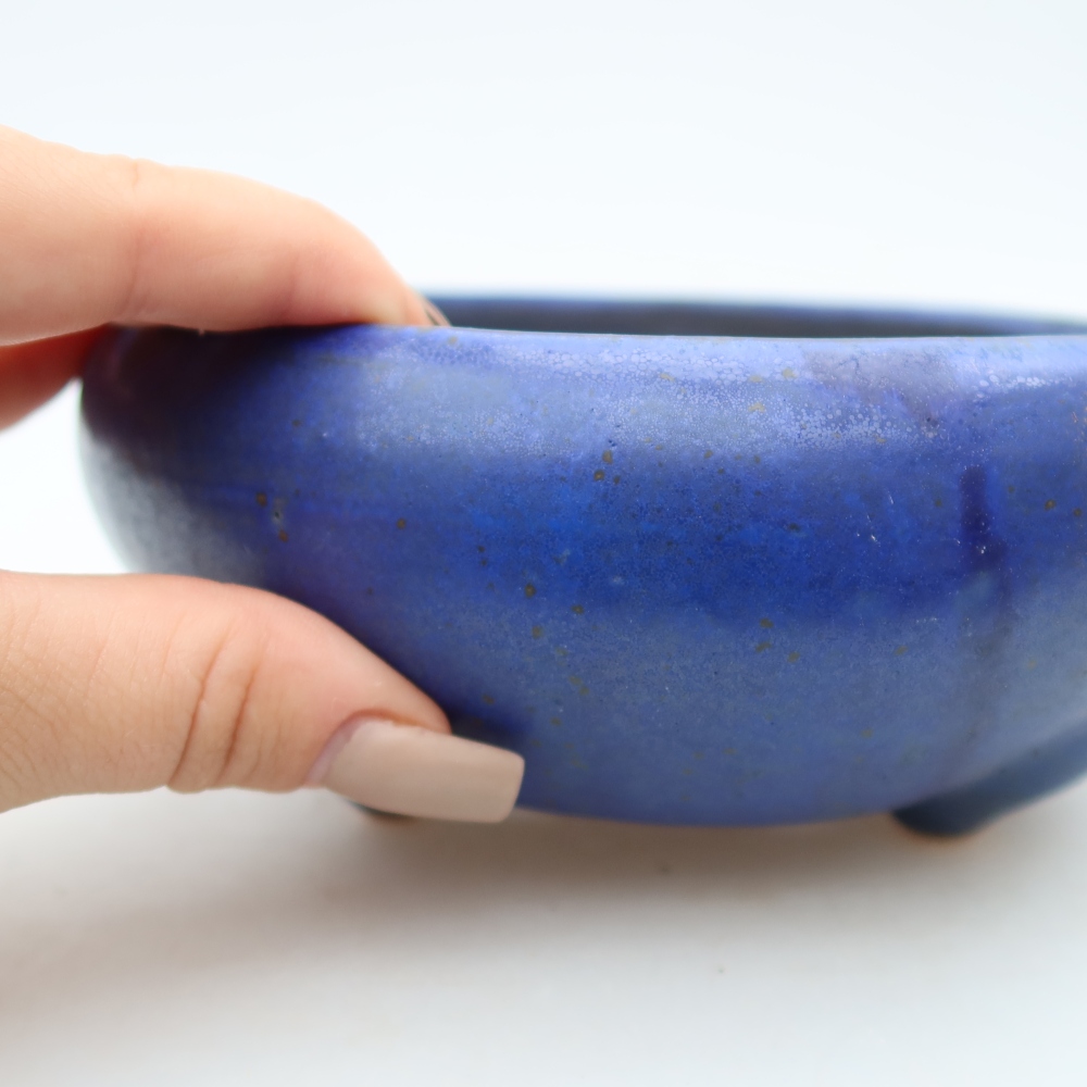 Keramische bonsaipot 15 x 15 x 6,5 cm, kleur: blauw
