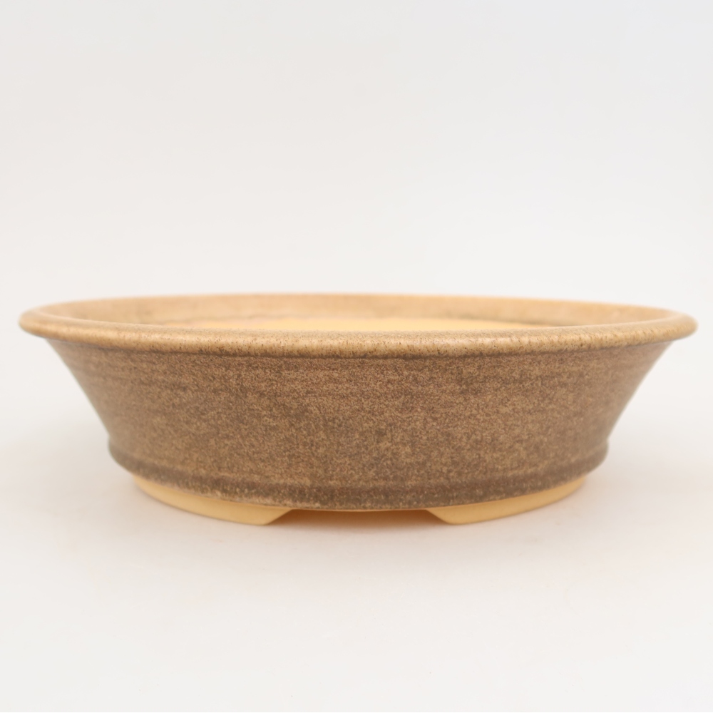 Keramische bonsaipot 25,5 x 25,5 x 6,5 cm, kleur bruin