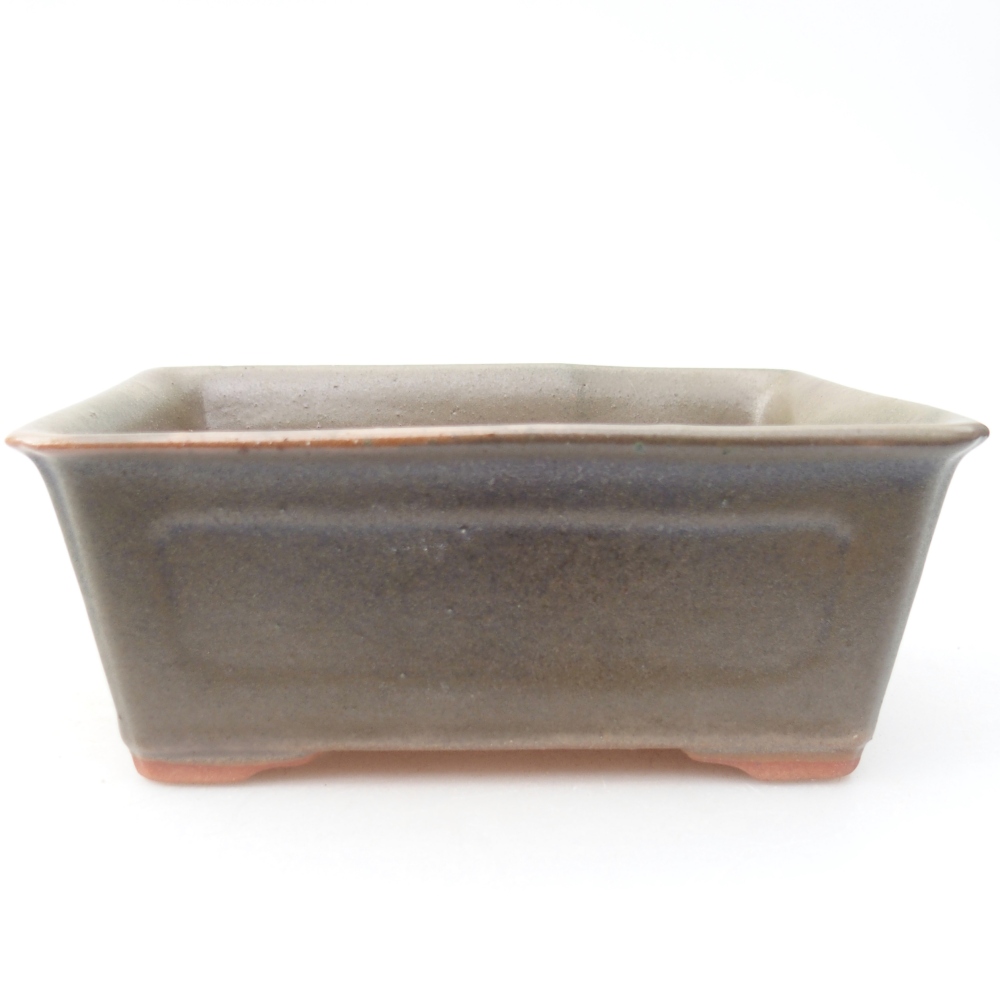 Bonsaischaal van keramiek 13,5 x 10 x 5,5 cm, bruin
