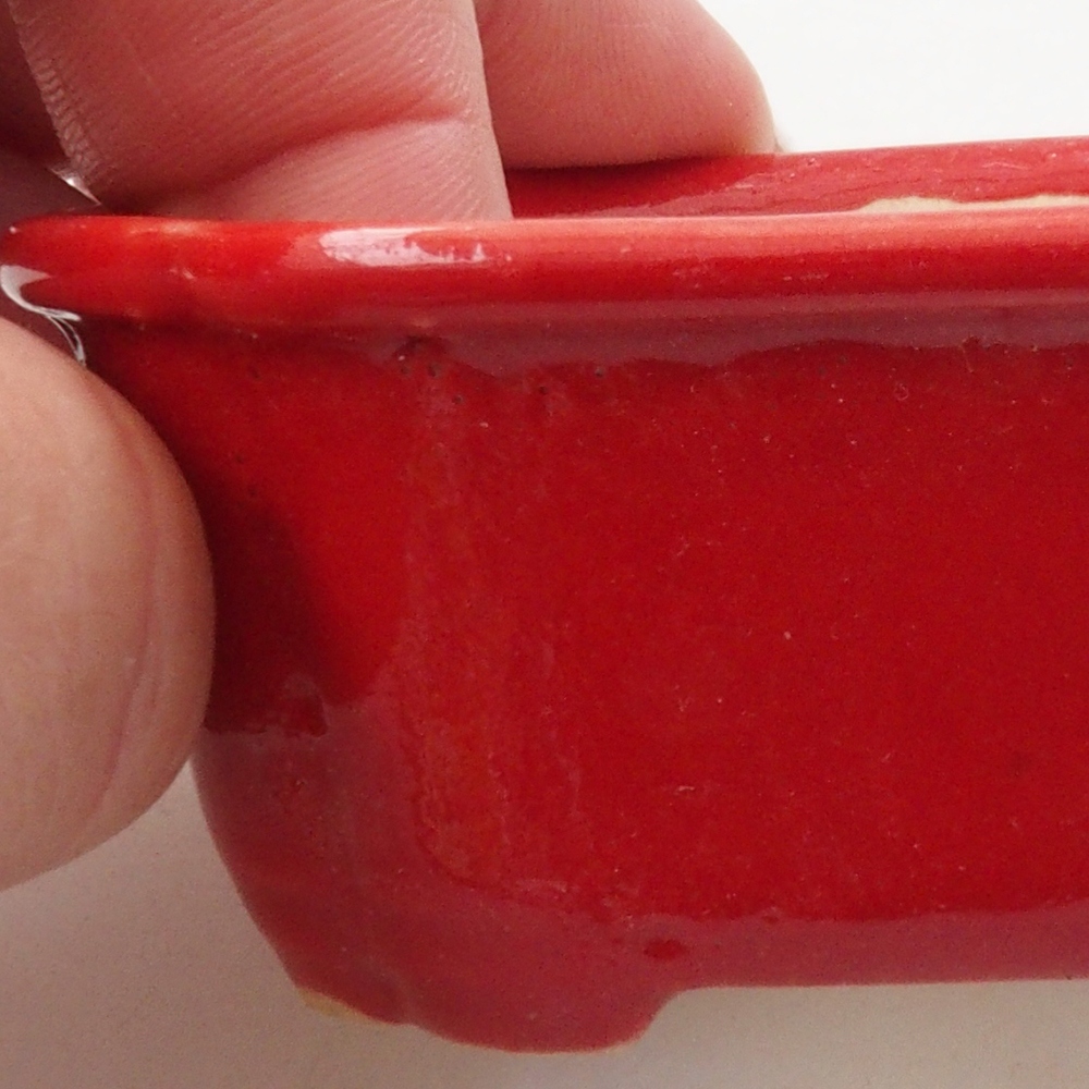 Mini bonsaischaal 7 x 6,5 x 3 cm, kleur rood