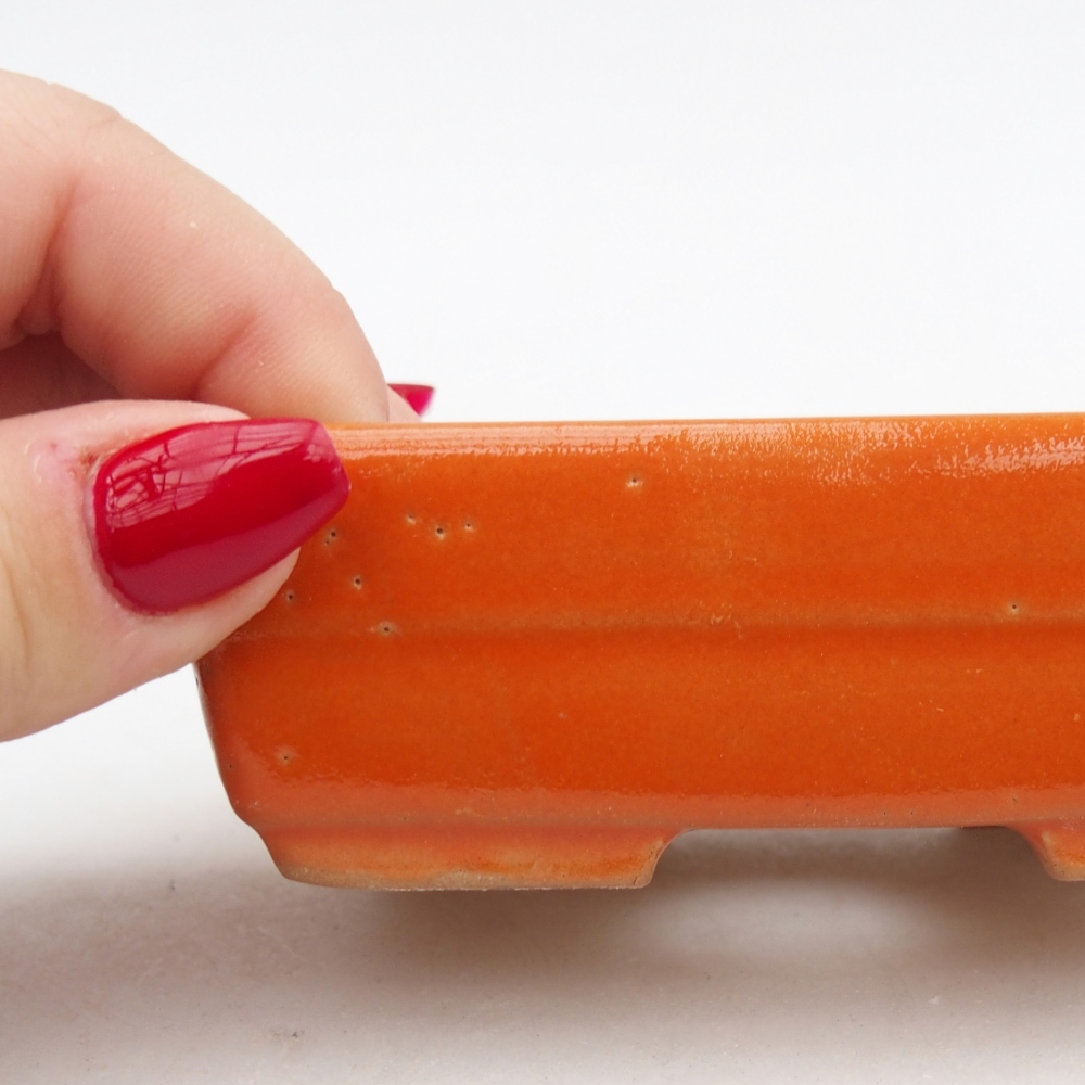 Bonsaischaal van keramiek 26 x 26 x 8 cm, kleur rood