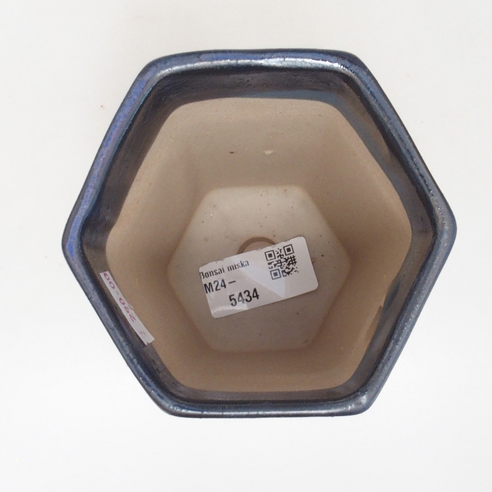 Bonsaischaal van keramiek 9,5 x 8,5 x 14,5 cm, kleur blauw