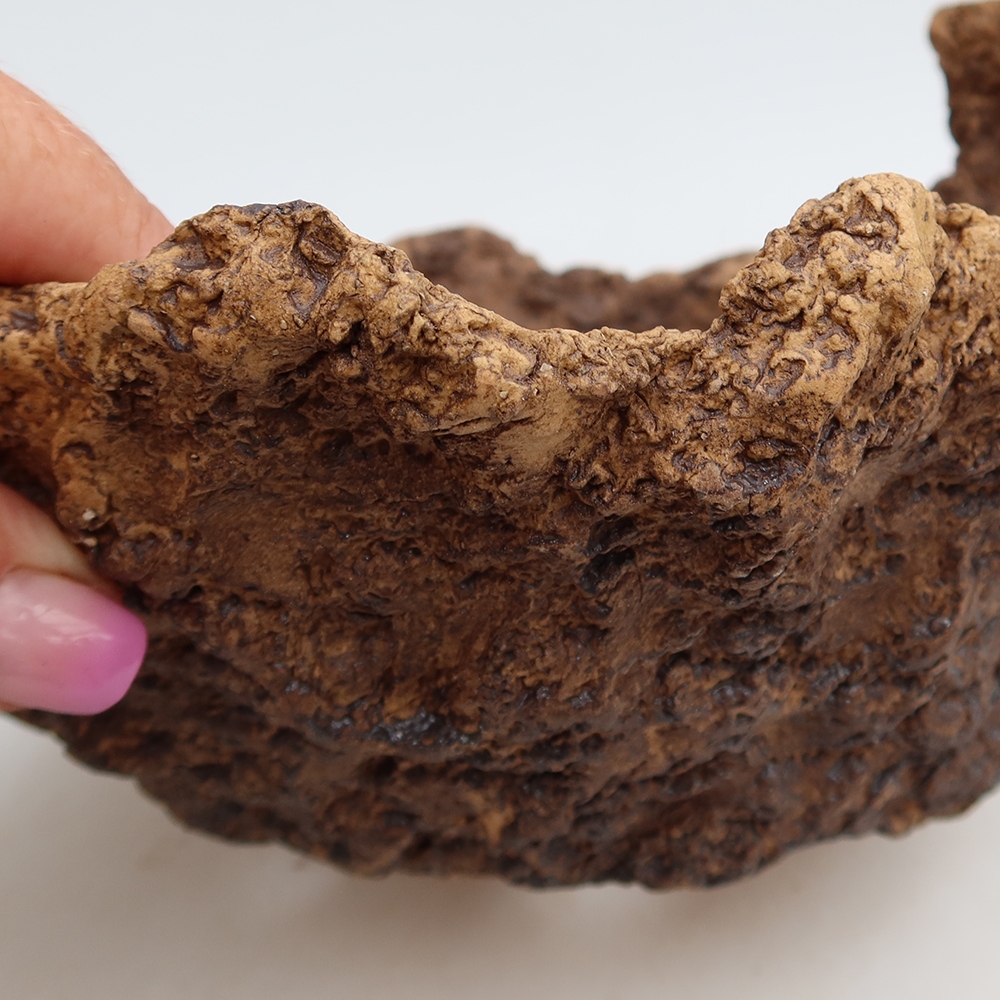 Keramische schaal 19,5 x 16 x 13 cm, kleur bruin