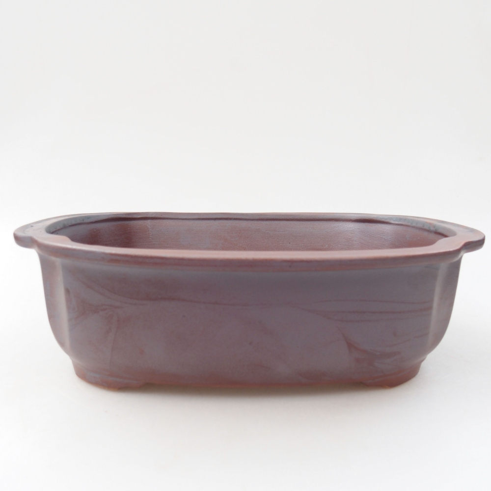 Bonsaischaal van keramiek 24,5 x 21 x 7 cm, metaalkleur