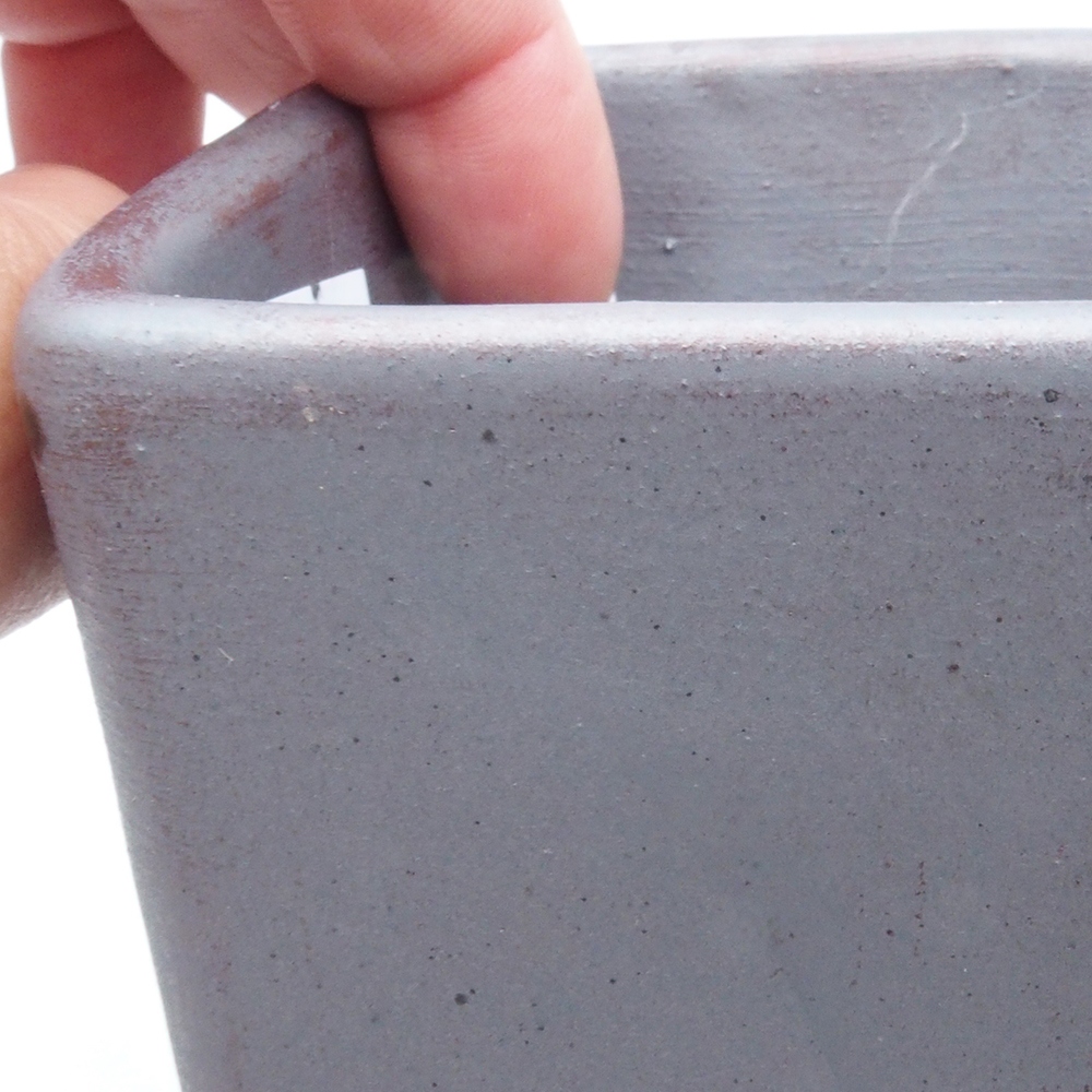 Bonsaischaal van keramiek 8,5 x 8,5 x 10,5 cm, metaalkleur