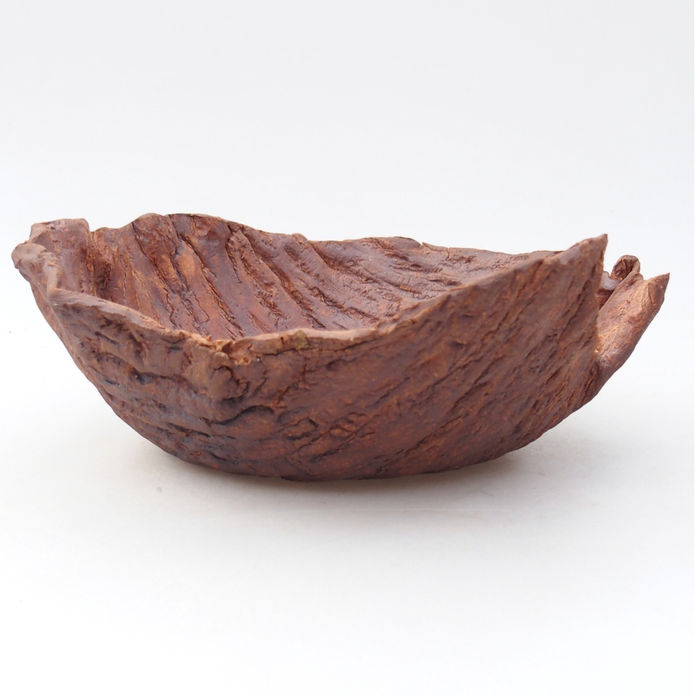 Schelp van keramiek 20 x 20 x 8 cm , kleur bruin