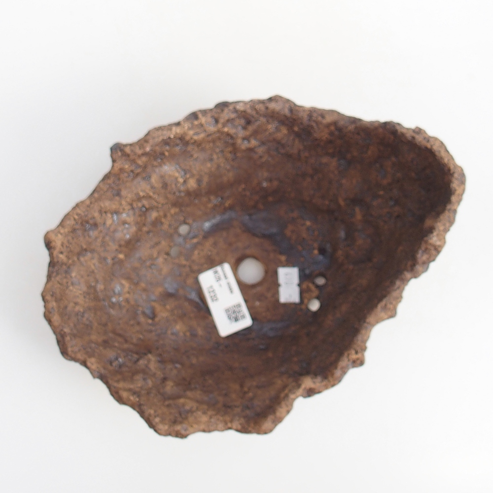 Keramische schaal 19 x 15 x 14 cm , kleur bruin