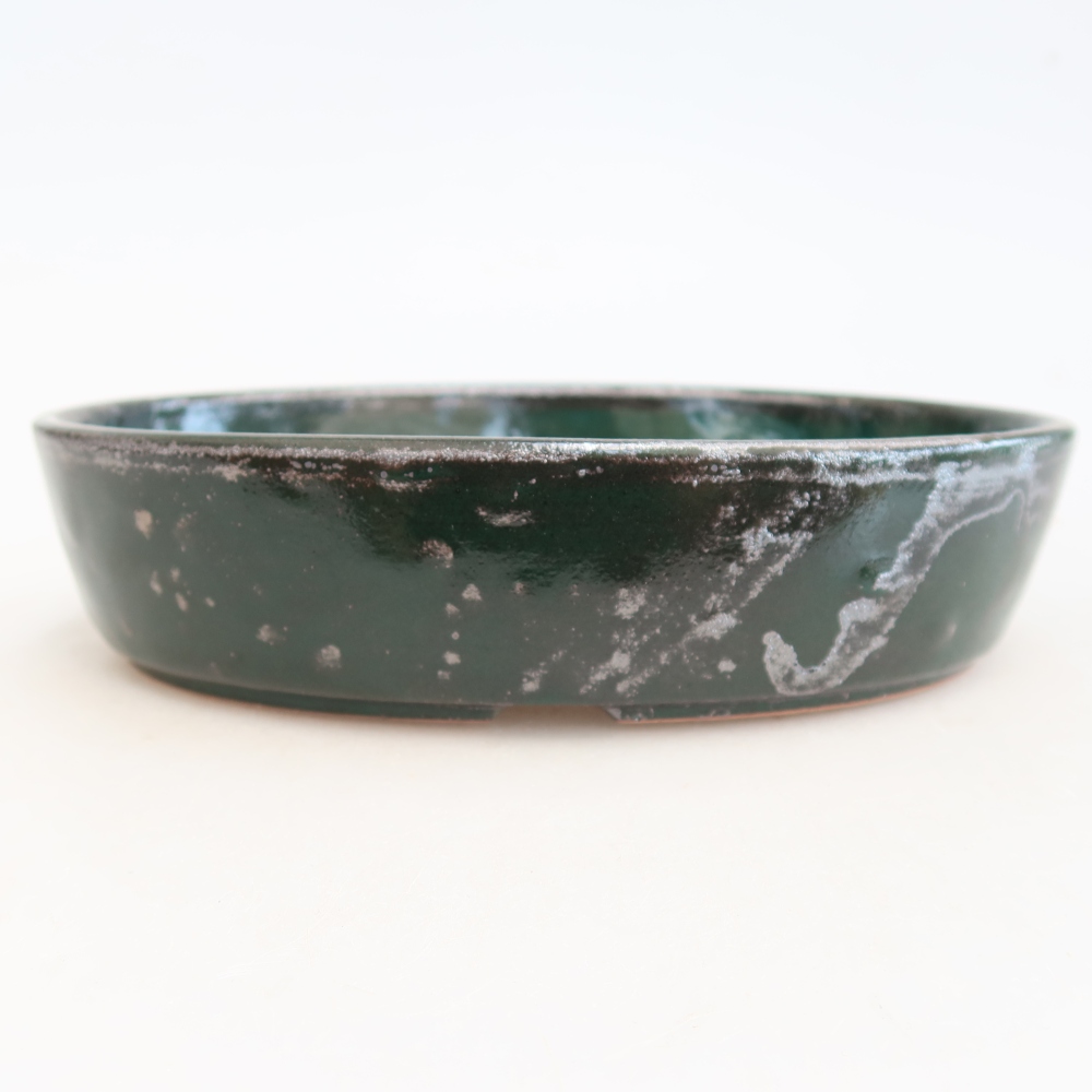 Keramische bonsaipot 18,5 x 13,5 x 4,5 cm, kleur groen