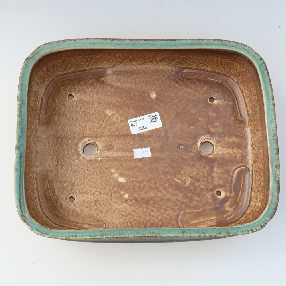 Keramische bonsaipot 29 x 23 x 7 cm, kleur groen