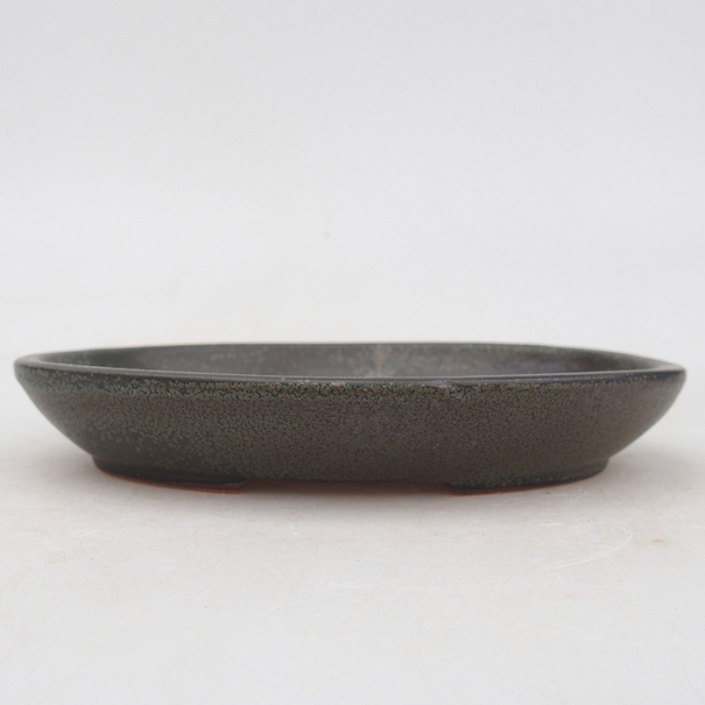 Bonsaischaal van keramiek 15,5 x 11 x 2,5 cm, grijs