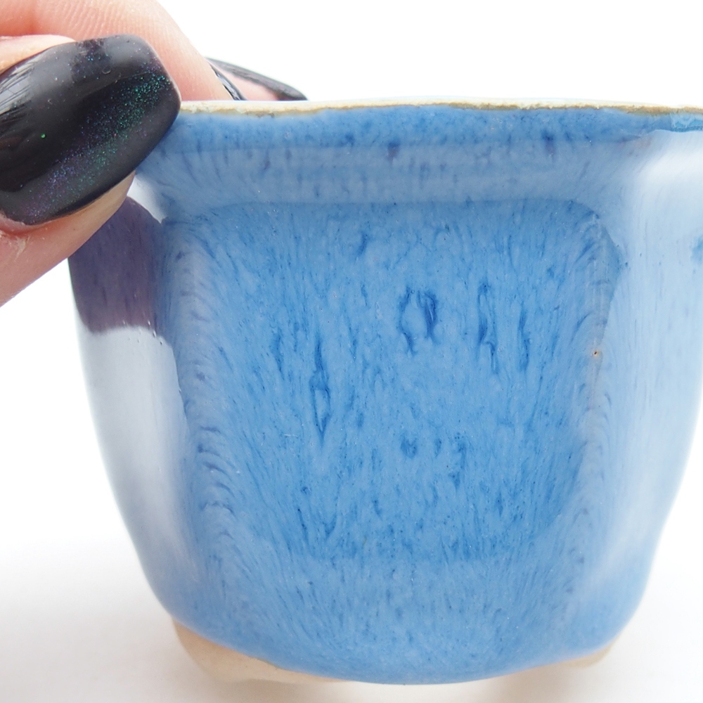 Mini bonsaischaal 4 x 6,5 x 5 cm, kleur blauw