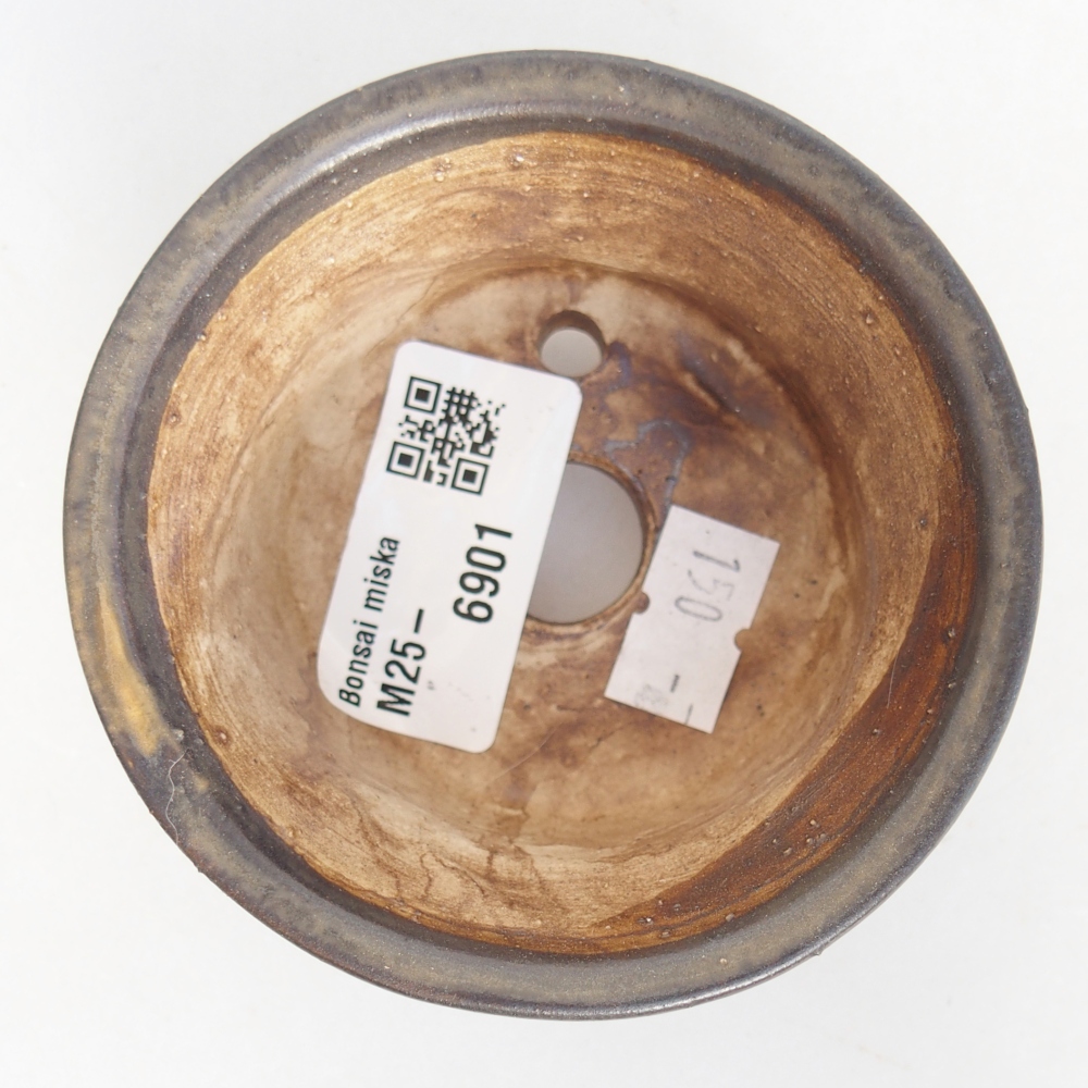 Bonsaischaal van keramiek 8 x 8 x 4,5 cm, bruin