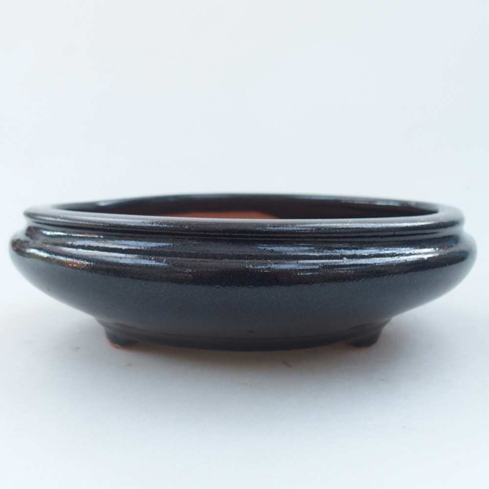 Bonsaischaal van keramiek 26 x 26 x 8 cm, kleur rood