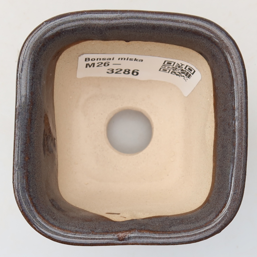 Keramische bonsaischaal 6,5 x 6,5 x 5 cm, kleur grijs
