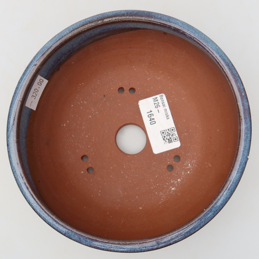 Bonsaischaal van keramiek 15 x 15 x 5,5 cm, kleur blauw