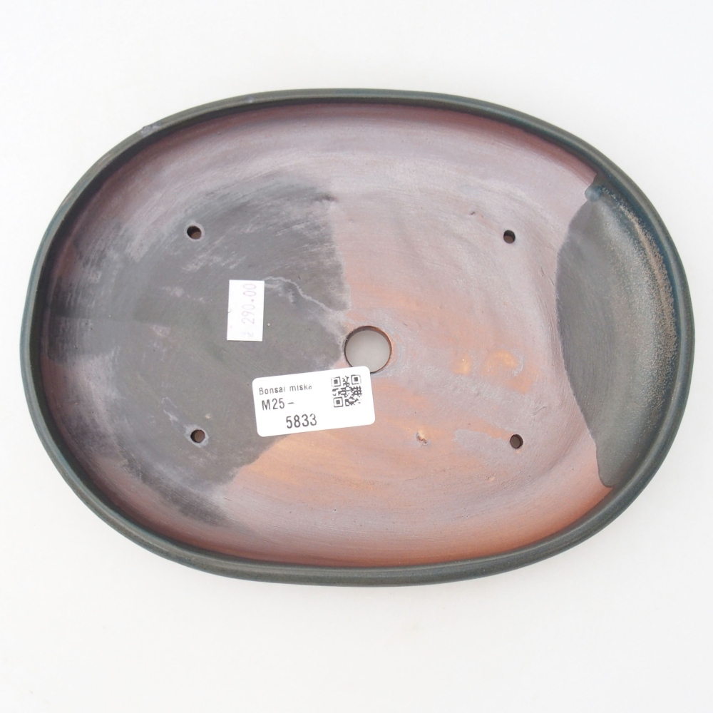 Bonsaischaal van keramiek 22 x 17 x 5 cm, groen