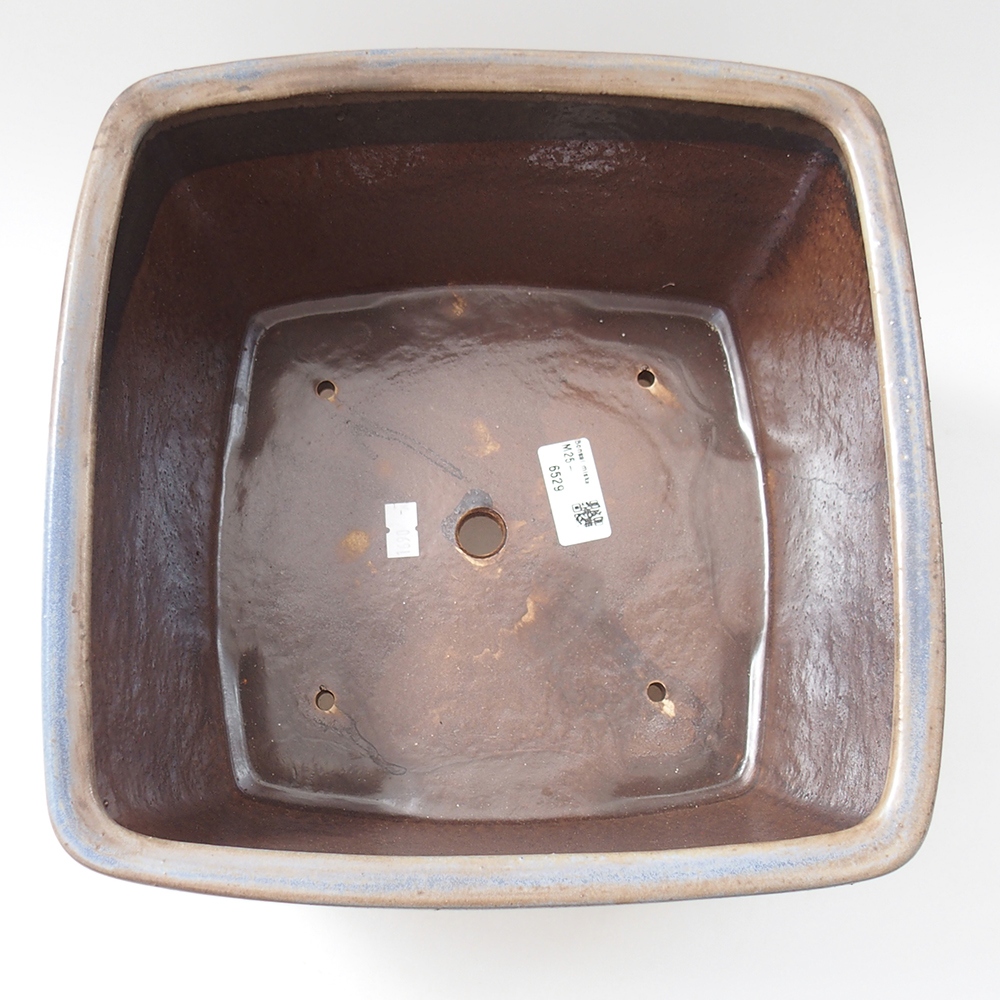 Bonsaischaal van keramiek 26,5 x 26,5 x 16 cm, kleur blauw