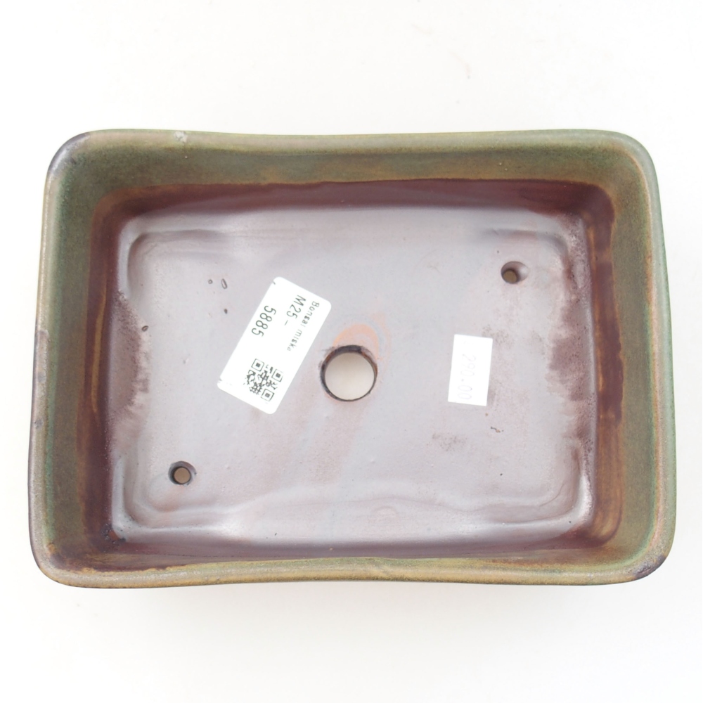 Bonsaischaal van keramiek 22 x 17 x 5 cm, groen