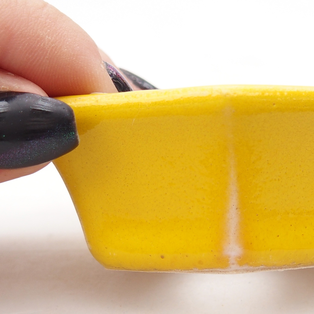 Mini bonsaischaal 6 x 5,5 x 2,5 cm, geel