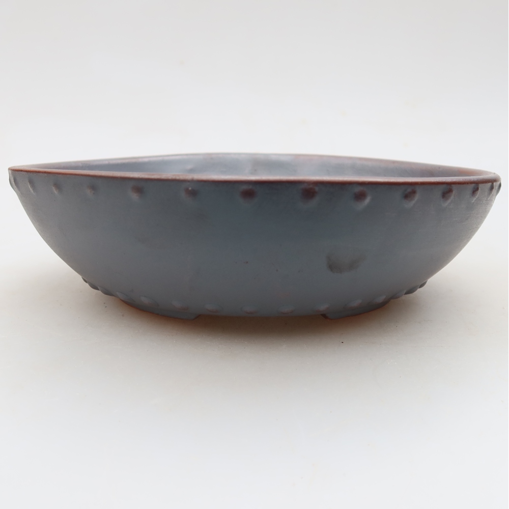 Keramische bonsaipot 17,5 x 17,5 x 5 cm, metaalkleur