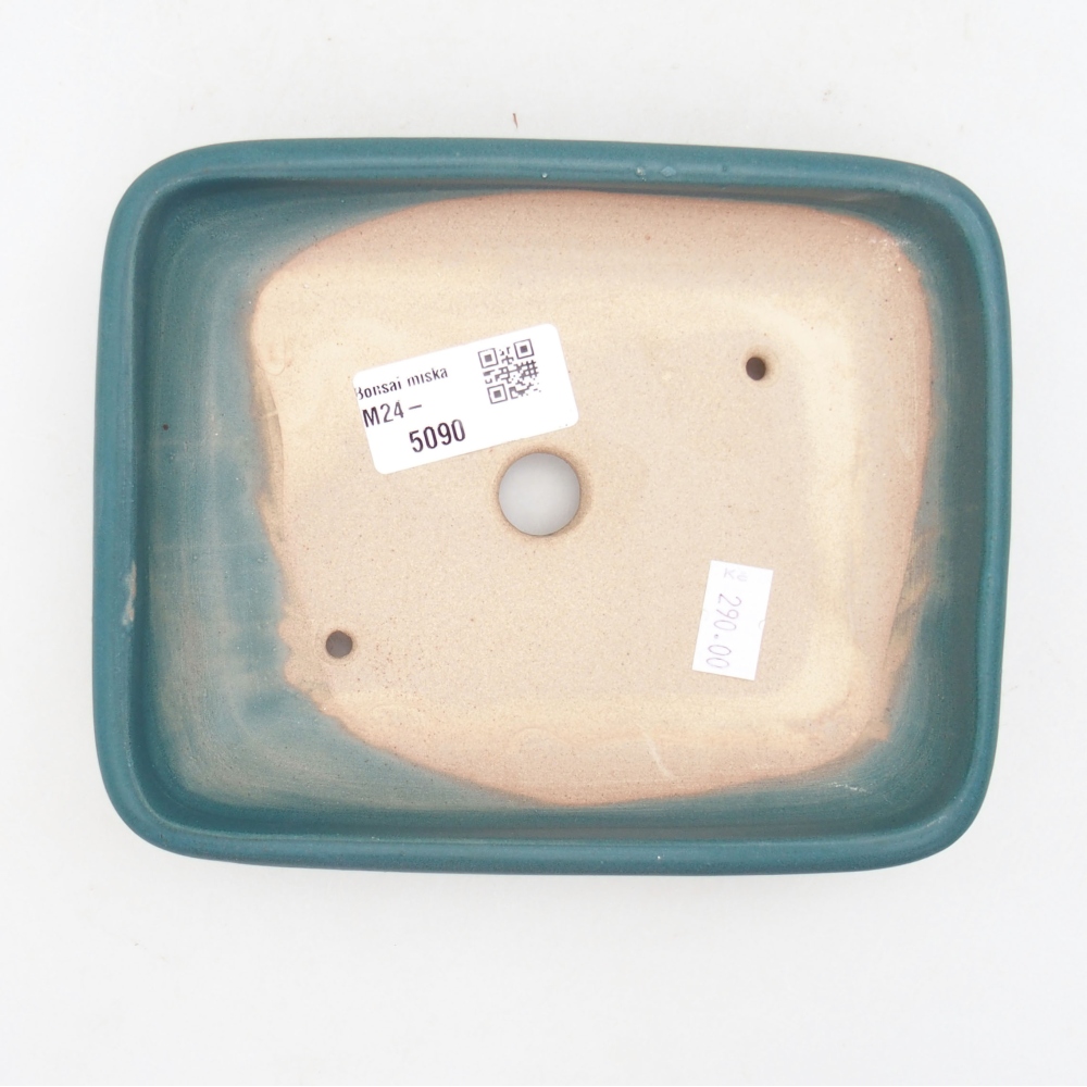 Bonsaischaal van keramiek 17 x 14 x 3,5 cm, kleur blauw