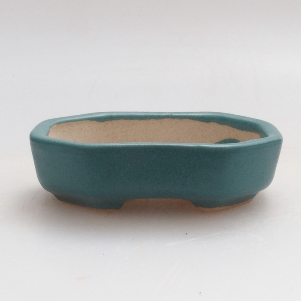 Bonsaischaal van keramiek 6,5 x 5,5 x 4 cm, kleur blauw